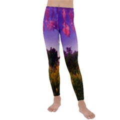 Purple Afternoon Kids  Lightweight Velour Leggings by okhismakingart