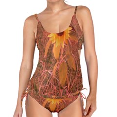 Red Tinted Sunflower Tankini Set by okhismakingart