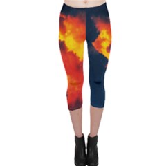 Ominous Clouds Capri Leggings  by okhismakingart