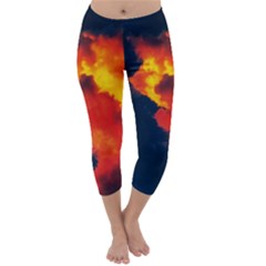 Ominous Clouds Capri Winter Leggings  by okhismakingart