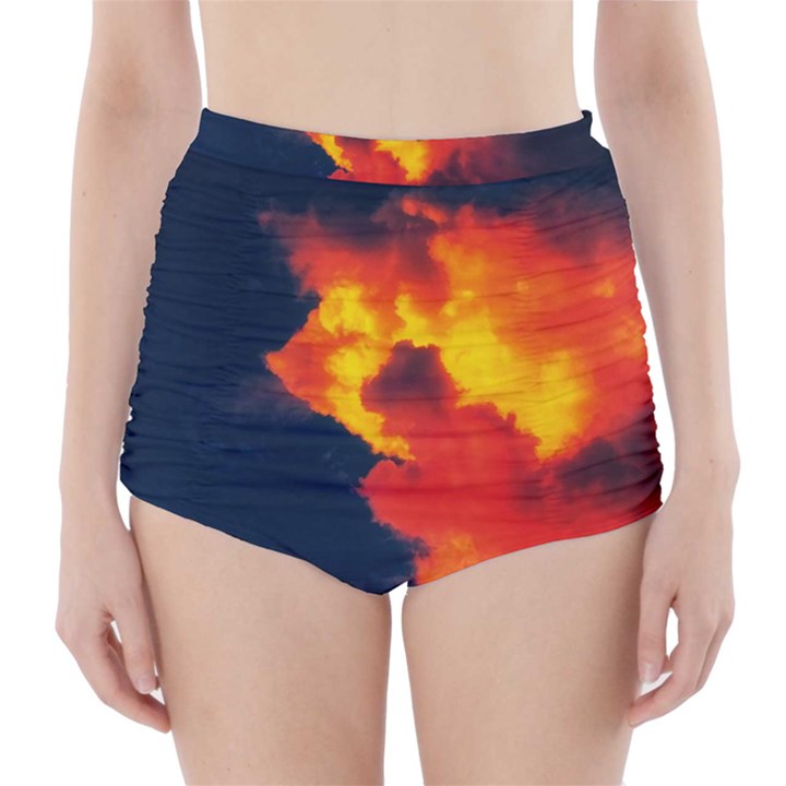 Ominous Clouds High-Waisted Bikini Bottoms