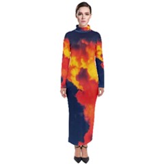 Ominous Clouds Turtleneck Maxi Dress by okhismakingart