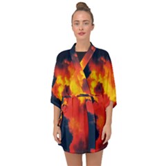 Ominous Clouds Half Sleeve Chiffon Kimono