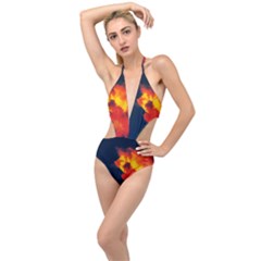 Ominous Clouds Plunging Cut Out Swimsuit