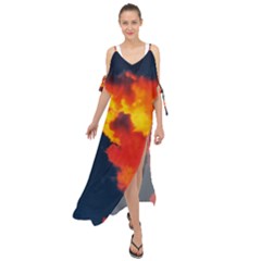 Ominous Clouds Maxi Chiffon Cover Up Dress