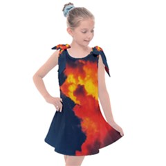 Ominous Clouds Kids  Tie Up Tunic Dress