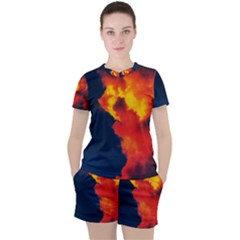 Ominous Clouds Women s Tee And Shorts Set