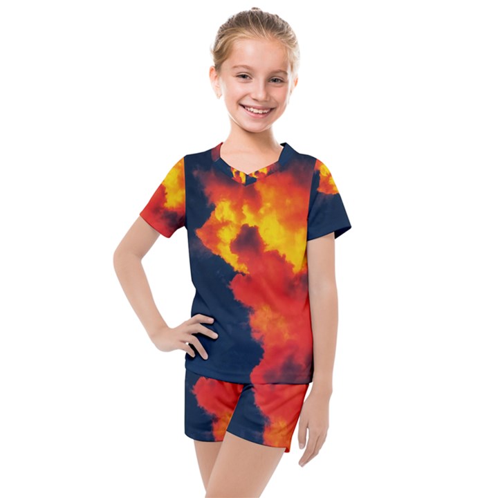 Ominous Clouds Kids  Mesh Tee and Shorts Set