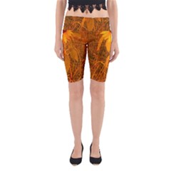 Yellow Sunflower Yoga Cropped Leggings by okhismakingart