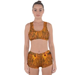 Yellow Sunflower Racerback Boyleg Bikini Set by okhismakingart