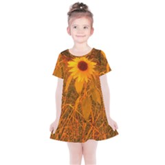 Yellow Sunflower Kids  Simple Cotton Dress by okhismakingart