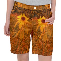 Yellow Sunflower Pocket Shorts