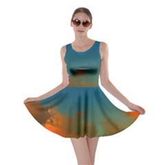 Orange And Blue Sky Skater Dress by okhismakingart