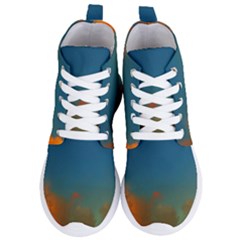 Orange And Blue Sky Women s Lightweight High Top Sneakers