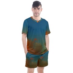 Orange And Blue Sky Men s Mesh Tee And Shorts Set