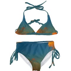 Orange And Blue Sky Kids  Classic Bikini Set