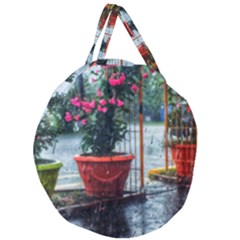 Rainy Day Giant Round Zipper Tote by okhismakingart