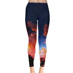 Deep Blue Sunset Leggings  by okhismakingart