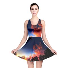 Deep Blue Sunset Reversible Skater Dress by okhismakingart