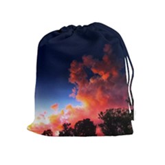 Deep Blue Sunset Drawstring Pouch (xl) by okhismakingart