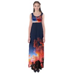 Deep Blue Sunset Empire Waist Maxi Dress by okhismakingart