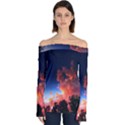 Deep Blue Sunset Off Shoulder Long Sleeve Top View1