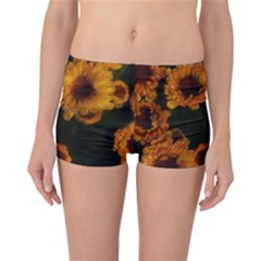 Yellow Flowers Reversible Boyleg Bikini Bottoms by okhismakingart