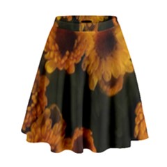 Yellow Flowers High Waist Skirt by okhismakingart