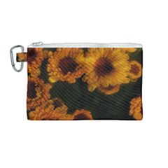 Yellow Flowers Canvas Cosmetic Bag (medium) by okhismakingart