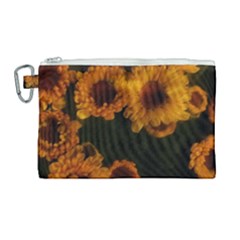 Yellow Flowers Canvas Cosmetic Bag (large) by okhismakingart