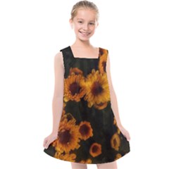 Yellow Flowers Kids  Cross Back Dress