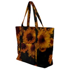 Yellow Flowers Zip Up Canvas Bag