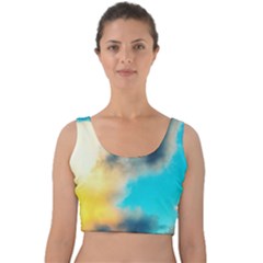 Pale Clouds Velvet Crop Top