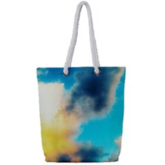 Pale Clouds Full Print Rope Handle Tote (small) by okhismakingart