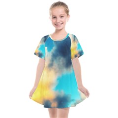 Pale Clouds Kids  Smock Dress