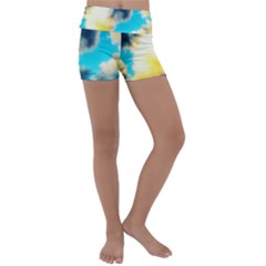 Pale Clouds Kids  Lightweight Velour Yoga Shorts