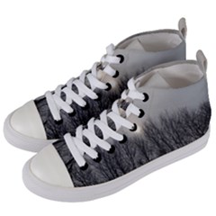 Foggy Forest Women s Mid-top Canvas Sneakers by okhismakingart