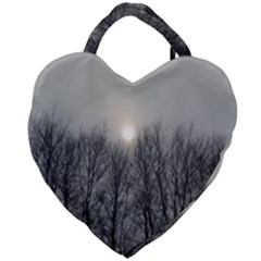 Foggy Forest Giant Heart Shaped Tote by okhismakingart