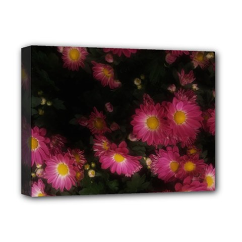 Purple Flowers With Yellow Centers Deluxe Canvas 16  X 12  (stretched)  by okhismakingart