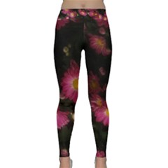 Purple Flowers With Yellow Centers Classic Yoga Leggings by okhismakingart