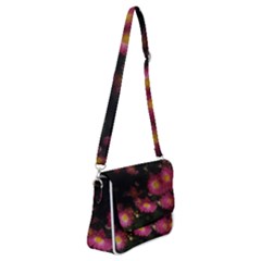 Purple Flowers With Yellow Centers Shoulder Bag With Back Zipper