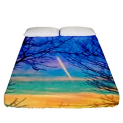 Pastel Plane Take-off Fitted Sheet (king Size) by okhismakingart