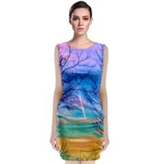 Pastel Plane Take-off Classic Sleeveless Midi Dress by okhismakingart