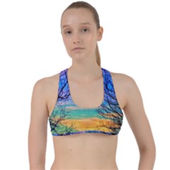 Pastel Plane Take-off Criss Cross Racerback Sports Bra by okhismakingart