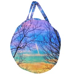 Pastel Plane Take-off Giant Round Zipper Tote by okhismakingart