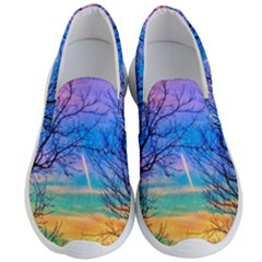 Pastel Plane Take-off Men s Lightweight Slip Ons by okhismakingart