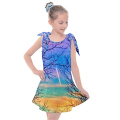 Pastel Plane Take-off Kids  Tie Up Tunic Dress by okhismakingart