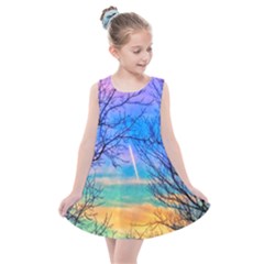 Pastel Plane Take-off Kids  Summer Dress by okhismakingart