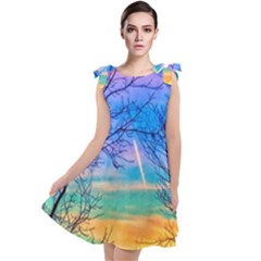 Pastel Plane Take-off Tie Up Tunic Dress by okhismakingart