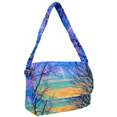 Pastel Plane Take-off Courier Bag by okhismakingart